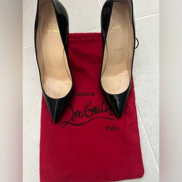 Christian Louboutin Glossy Black Heels - Picture 3 of 6